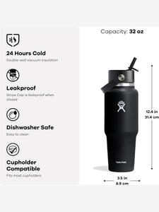 Hydro Flask 946ml (32oz) Wide Mouth Travel Bottle with Flex Straw - Birch