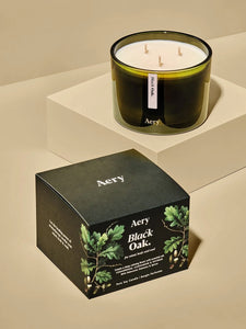 Aery Botanical Triple Wick Candle - Black Oak