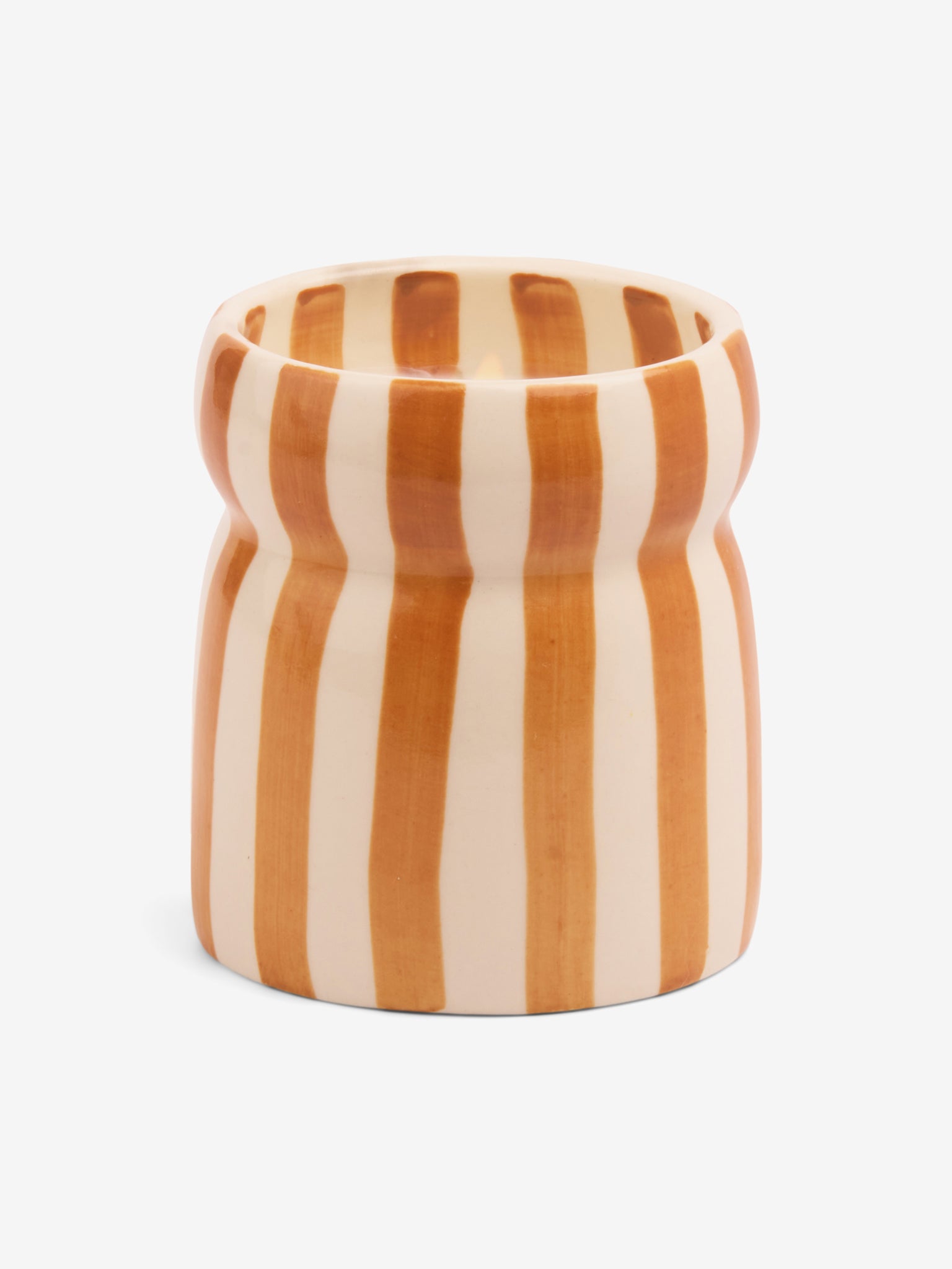 Paddywax Cabana Striped Ceramic Candle - Sienna Sunset