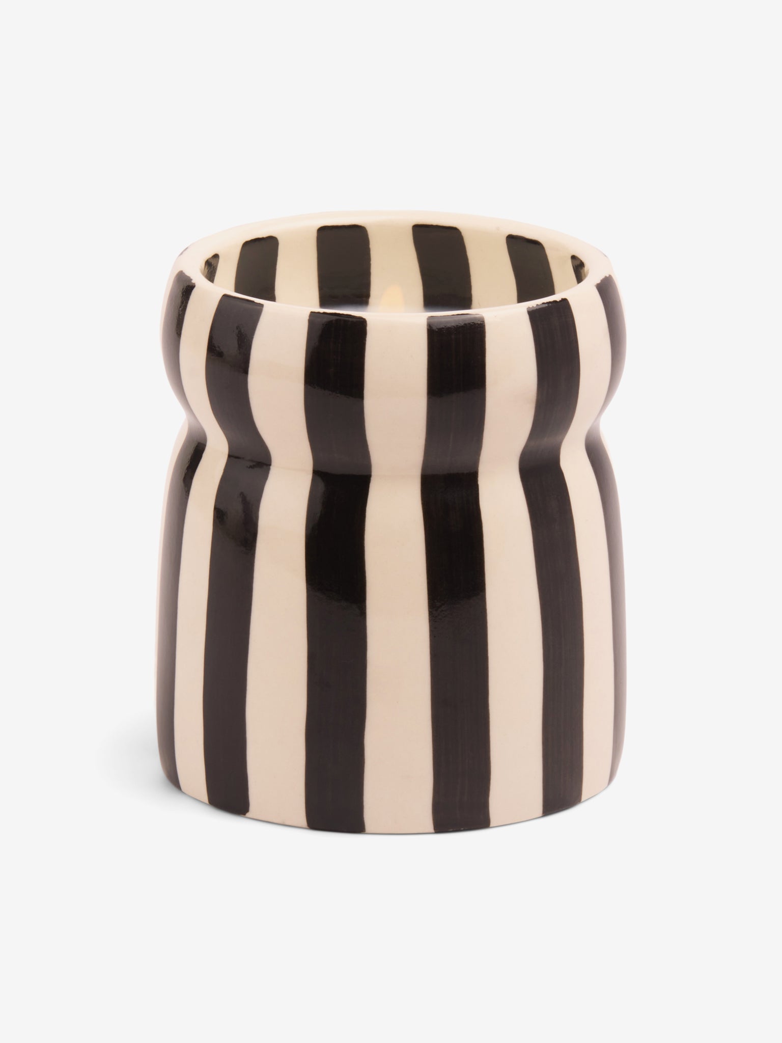 Paddywax Cabana Striped Ceramic Candle - Lava Stone