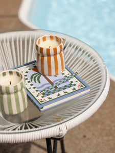 Paddywax Cabana Striped Ceramic Candle - Sienna Sunset