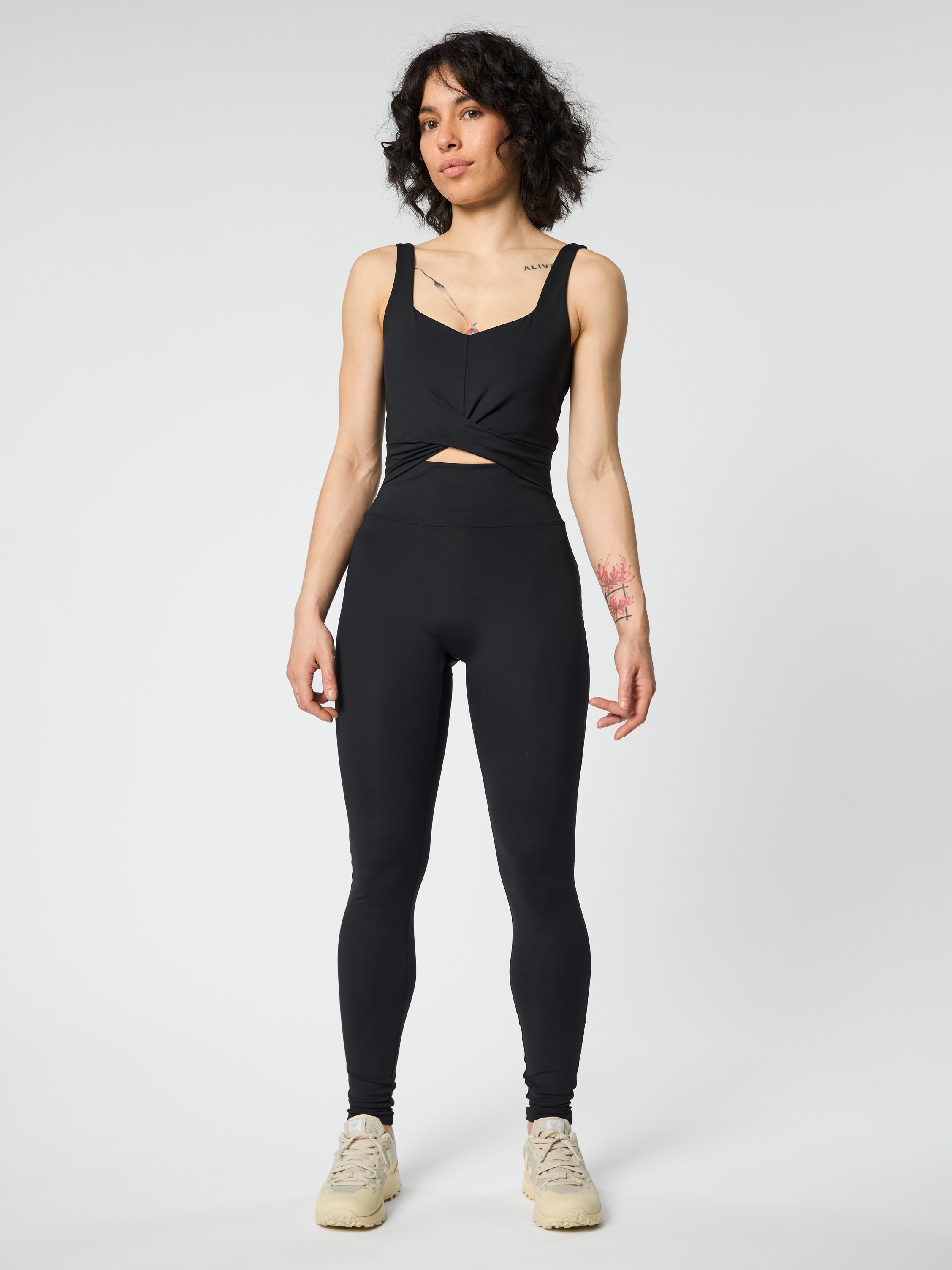 Girlfriend Collective Twist Unitard - Black