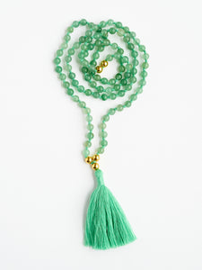 Mala Bead Necklace - Green Aventurine