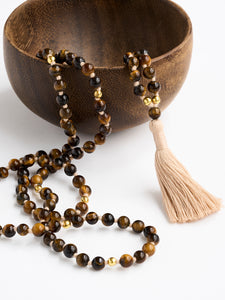 Mala Bead Necklace - Tiger's Eye