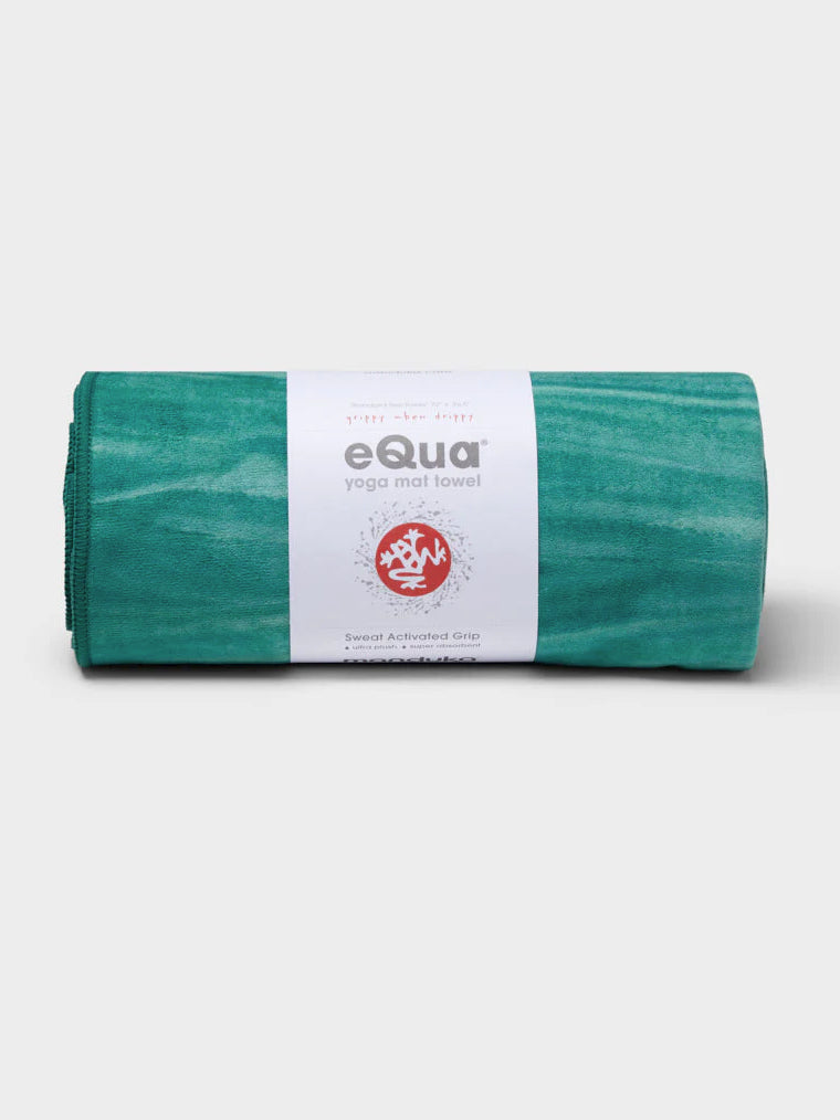 Manduka eQua Yoga Mat Towel a slip resistant layer for any mat Yogamatters