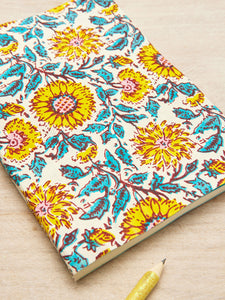 Namaste Block Print Notebook - Sunflower