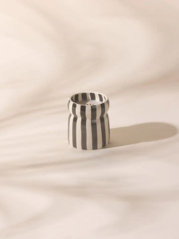 Paddywax Cabana Striped Ceramic Candle - Lava Stone