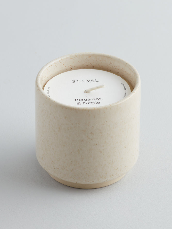 St Eval Sand Dune Candle Pot - Bergamot & Nettle