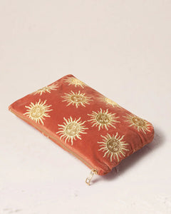 Elizabeth Scarlett Velvet Everyday Pouch - Rust Sun Goddess