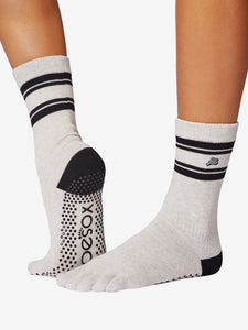 ToeSox Full Toe Crew Grip Socks - Love Letter