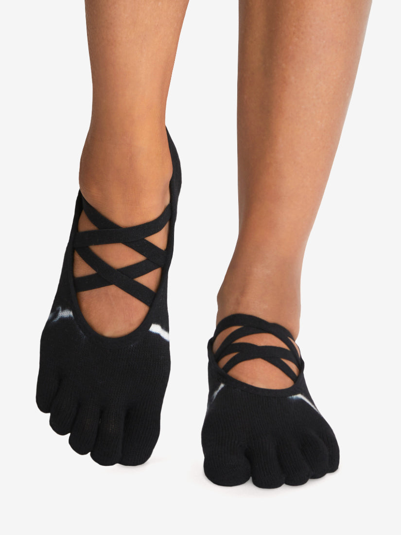 ToeSox Grip Full Toe Elle - Black Tie Dye Stripe – Yogamatters