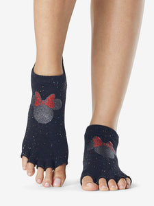 ToeSox Half Toe Low Rise Grip Socks - Confetti Minnie