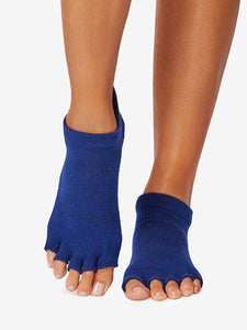 ToeSox Half Toe Low Rise Grip Socks - Deep Navy