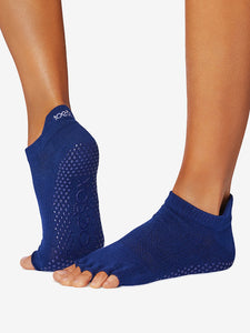 ToeSox Half Toe Low Rise Grip Socks - Deep Navy