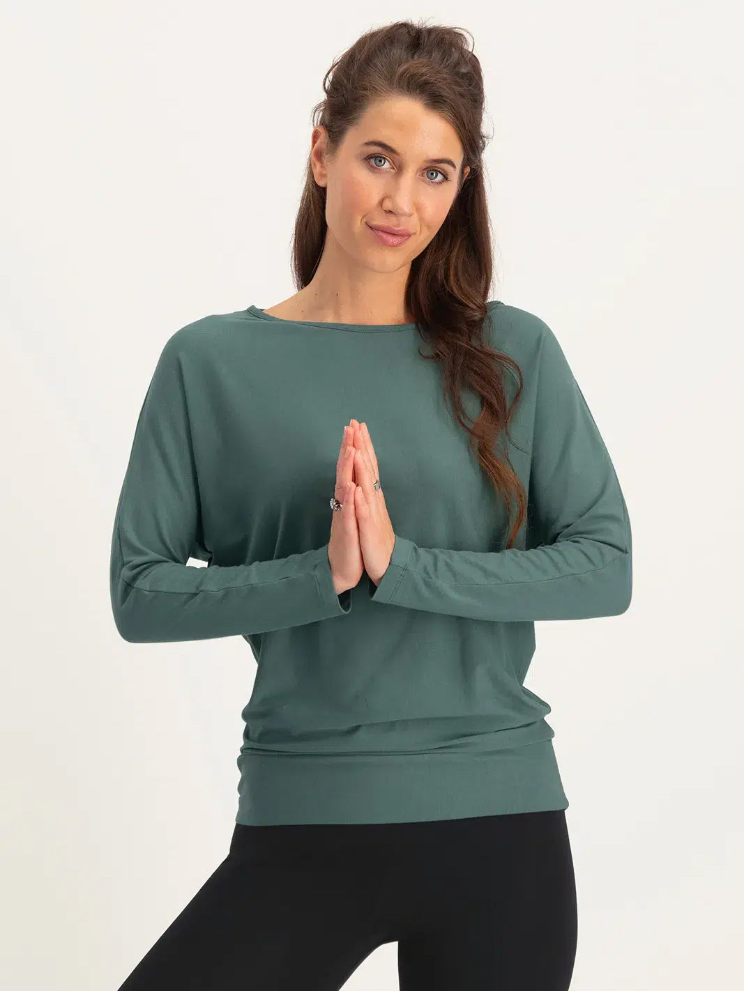 Urban Goddess Budhi Long Sleeve Yoga Top - Forest