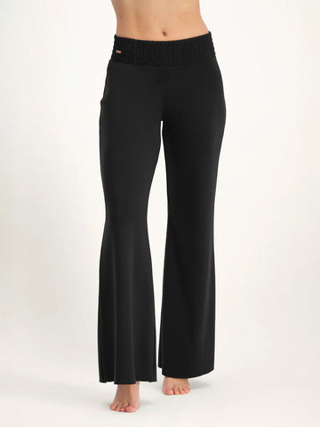 Urban Goddess Flow Wide-Leg Yoga Pants - Onyx Black