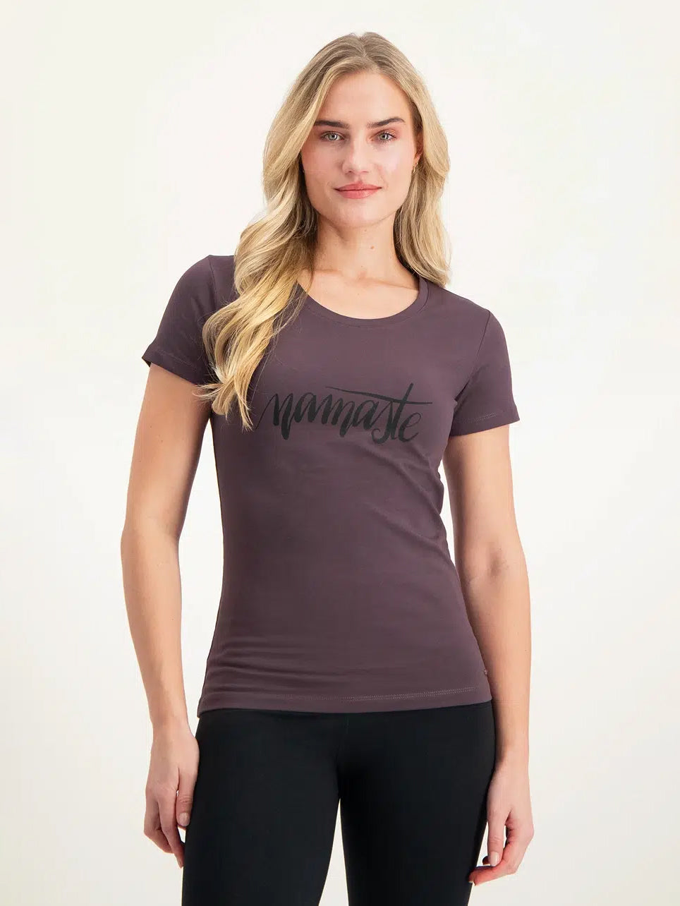 Urban Goddess Namaste Core Yoga Tee - Berry