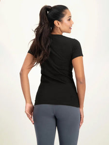 Urban Goddess Namaste Core Yoga Tee - Onyx Black