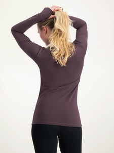 Urban Goddess Namaste Long Sleeve Yoga Top - Berry