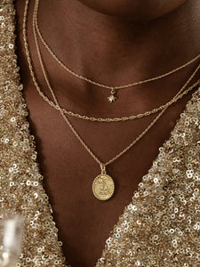 Wanderlust Life Gold Chain Pendant Necklace - White Topaz Capella