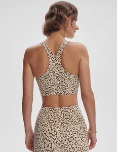 Varley Move Selma Bra - Almond Abstract Leopard