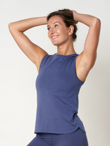 Gossypium Freedom Yoga Vest - Indigo